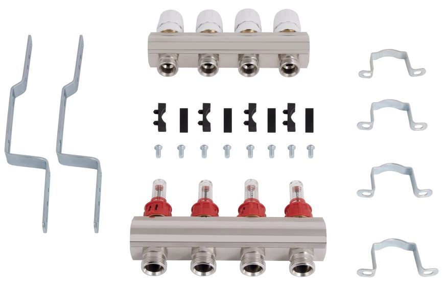 Колектор з витратомірами Thermo Alliance Standart 1" 4 виходи 3/4" + євроконуси 3/4''х16&times;2 SD235W448885 - SD235W448885
