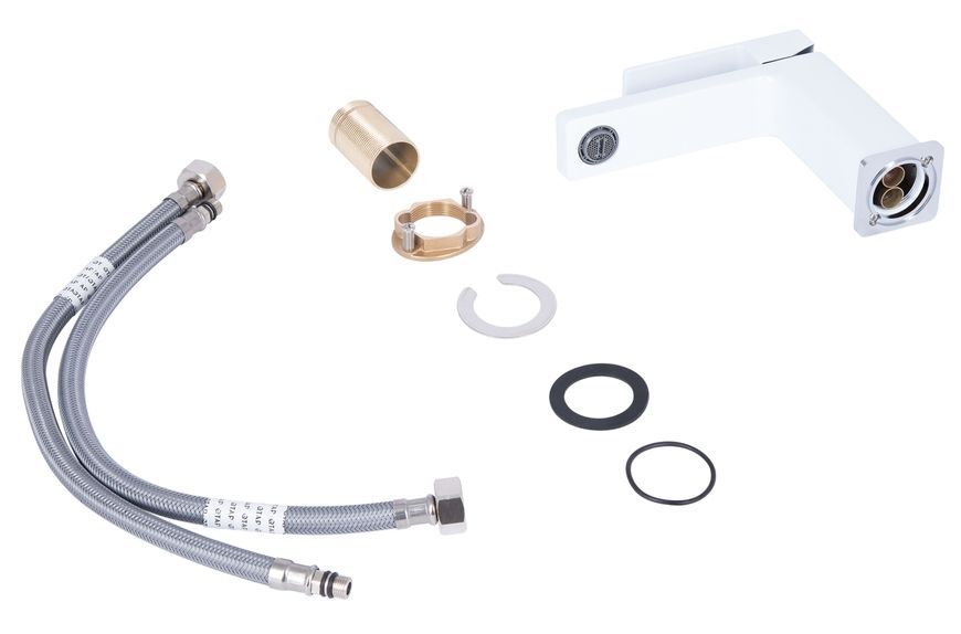 Смеситель для раковины Qtap Gemini Chrome/White QTGEM270CRW45675 латунь - QTGEM270CRW45675