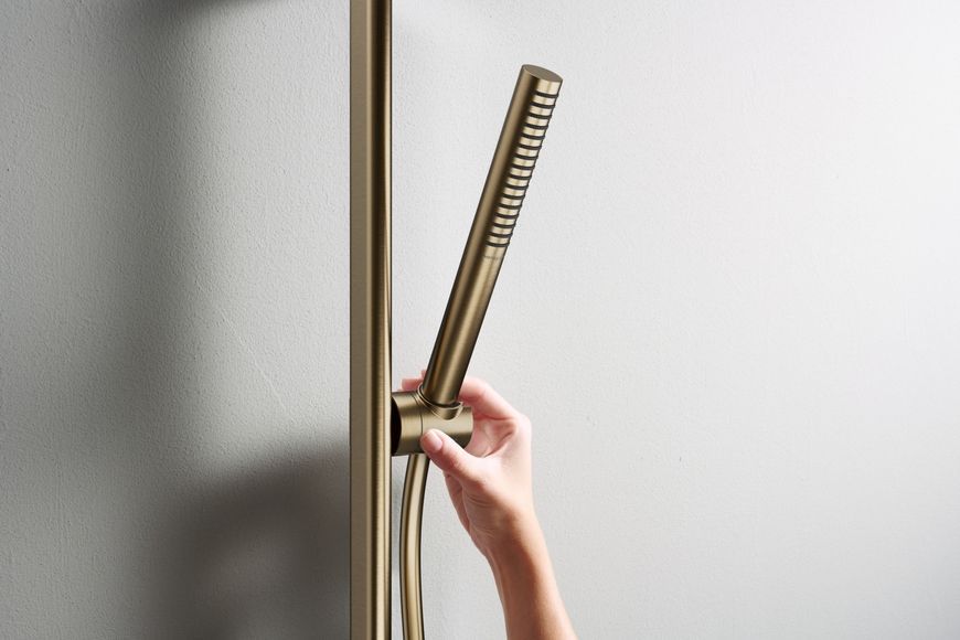 Душевая штанга HANSGROHE Unica S Puro 90 см с держателем и душевым шлангом Isiflex 160 см Brushed Bronze 24405140 бронза - 24405140