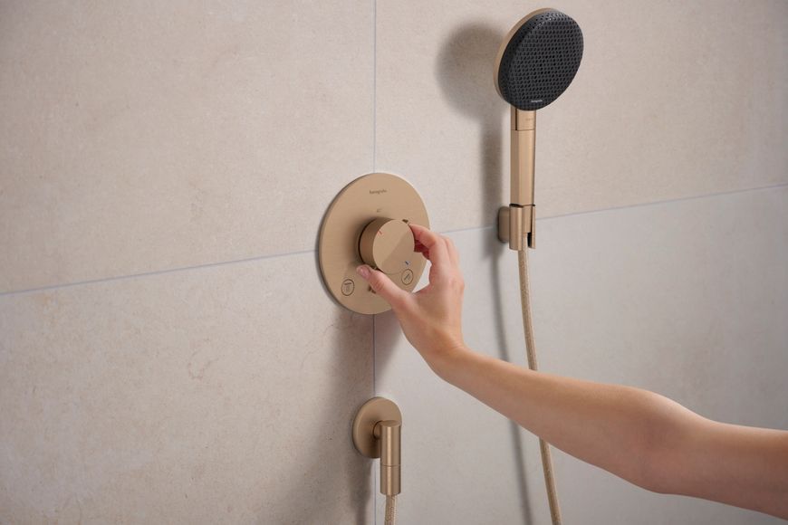 Шлангове під&rsquo;єднання HANSGROHE FixFit Fine S зі зворотним клапаном Brushed Bronze 28882140 бронза - 28882140
