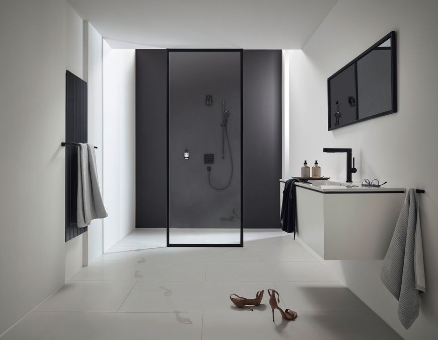 Верхний душ HANSGROHE Pulsify S 105 1jet Matt Black 24130670 черный матовый/графит - 24130670