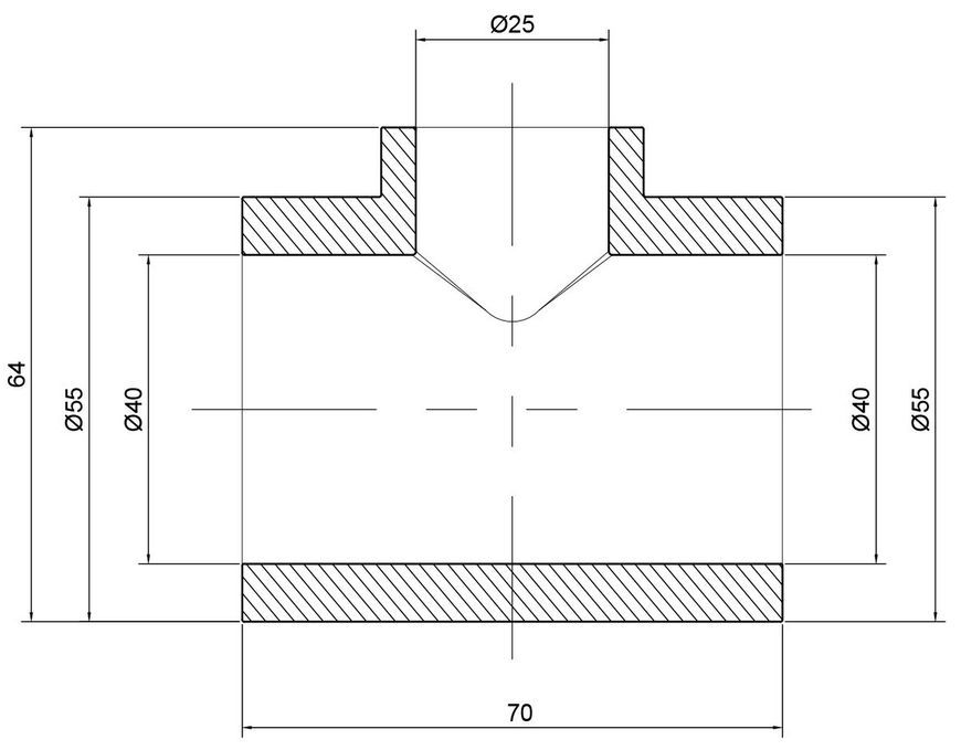 Трійник PPR ALFA PLAST 40х25х40 APRETE4025X - APRETE4025X