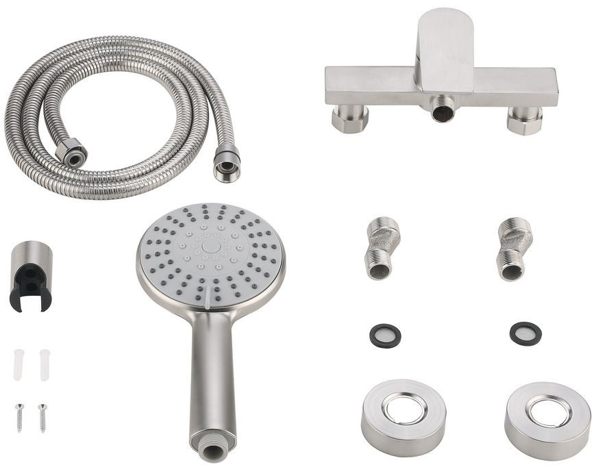 Змішувач для душу Lidz Nexus 010 Nickel k35 з душовим гарнітуром LDNEX010NKS49188 - LDNEX010NKS49188