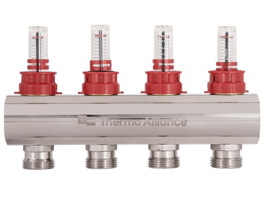 Колектор з витратомірами Thermo Alliance Standart 1" 4 виходи 3/4" + євроконуси 3/4''х16&times;2 SD235W448885 - SD235W448885