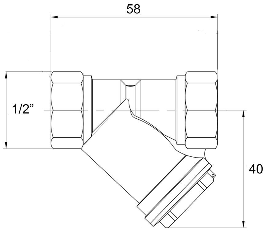 Фильтр косой грубой очистки для воды Icma 1/2"ВР №50 83050AD05 - 83050AD05