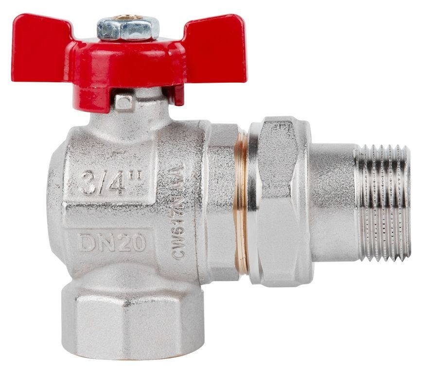 Кран шаровой с "американкой" Icma Far. Rossa 3/4" угловой №361 87361AE11 - 87361AE11