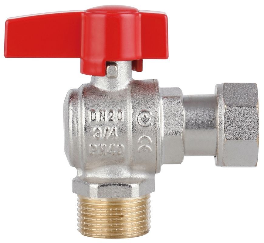 Кран кульовий кутовий з накидною гайкою Thermo Alliance Standart 3/4" ВЗ латунь PN40 TAS224W20