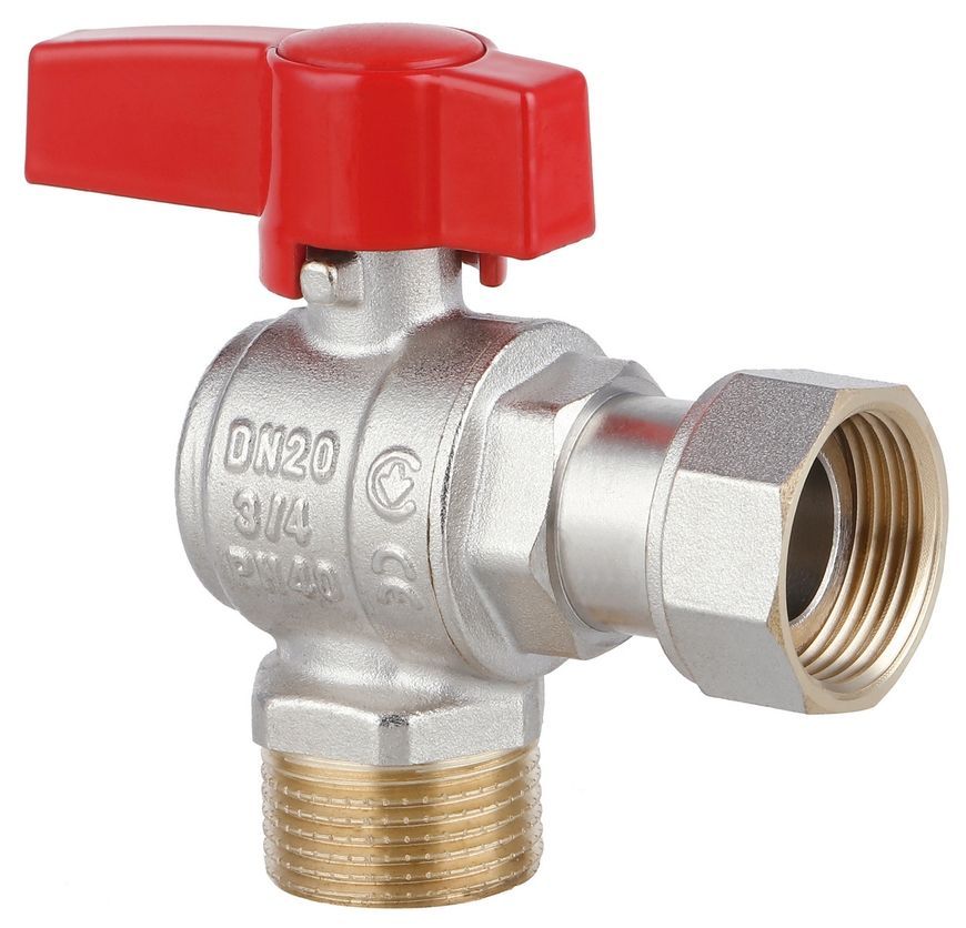 Кран кульовий кутовий з накидною гайкою Thermo Alliance Standart 3/4" ВЗ латунь PN40 TAS224W20