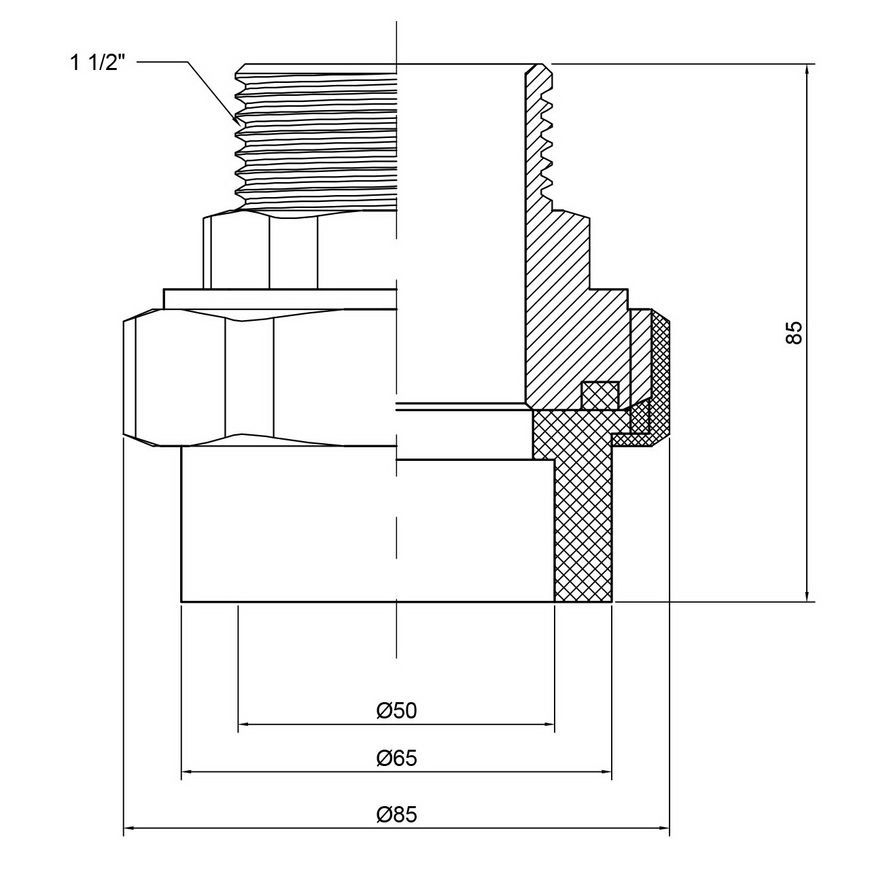 Сгон "Американка" PPR THERMO ALLIANCE 50х1" 1/2 НР - DSI205