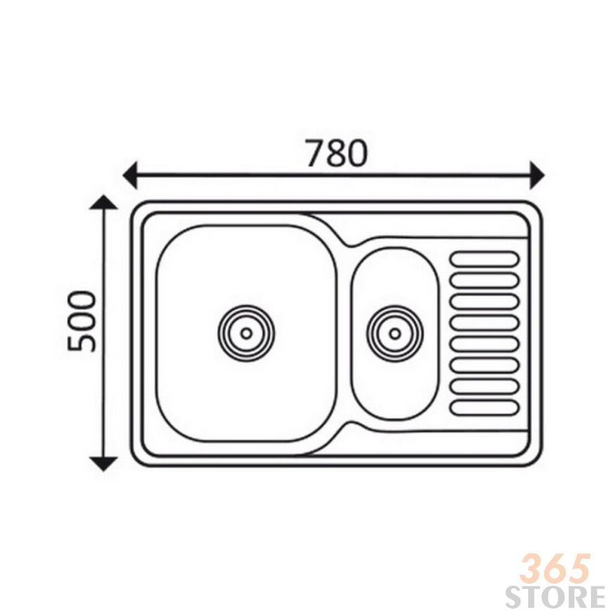 Кухонна мийка IMPERIAL 7850 Satin двійна 0,8 мм (IMP7850SATD) - IMP7850SATD-