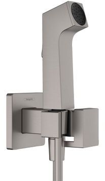 Гігієнічний душ HANSGROHE 1jet E EcoSmart+ з змішувачем води, тримачем і душовим шлангом 125 см Brushed Black Chrome 29233340 чорний хром - 29233340