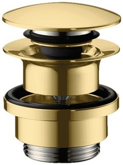 Донный клапан HANSGROHE push-open универсальный Polished Gold Optic 50100990 золото - 50100990