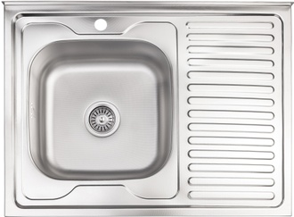 Кухонна мийка LIDZ 6080-L Decor 0,8 мм (180) - LIDZ6080LDEC08