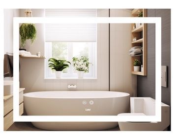 Дзеркало Lidz Kubis KU1 700х500 мм з LED-підсвічуванням Touch, з антизапотіванням, з димером, рег. яскравості LD78LF90448485