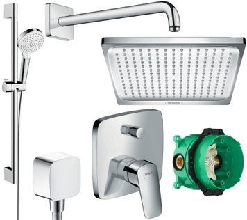 Комплект прихованого монтажу (душова система) HANSGROHE EcoSmart 6 в 1 хром 20200011 - 20200011