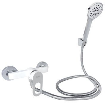 Змішувач для душу Lidz Latwa 010 з душовим гарнітуром LDLAT010WHI45426 білий/хром - LDLAT010WHI45426