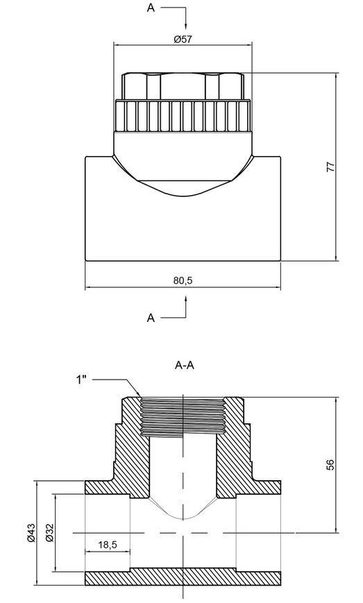 Трійник PPR ALFA PLAST 32х1"х32 ВР APFTTE321XX - APFTTE321XX