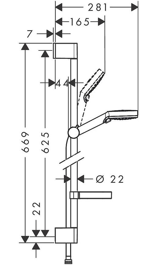 Душевой набор HANSGROHE CROMETTA Vario с мыльницей Casetta 65 2jet хром/белый 26553400 - 26553400