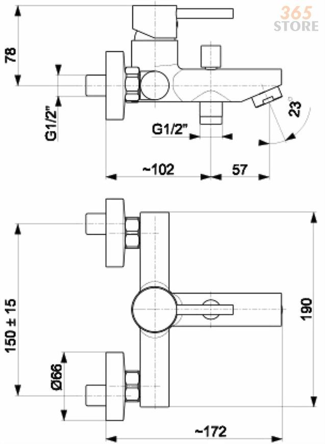 Змішувач для ванни KFA ARMATURA NEDA 5824-010-00 - 5824-010-00