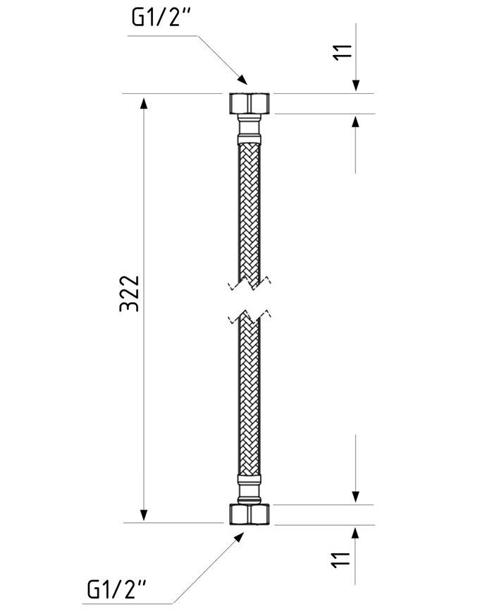Шланг для підключення води Thermo Alliance Standart 30 см 1/2"x1/2" ВВ нерж. обплетення в силіконі TAS389W30