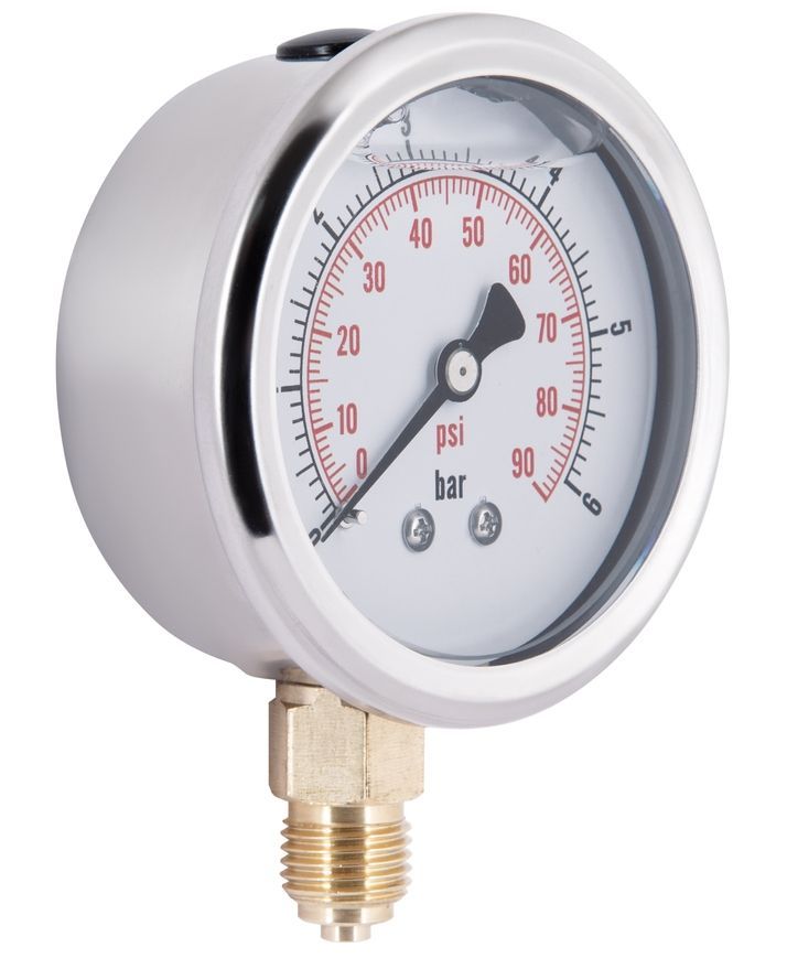 Манометр гліцериновий Thermo Alliance Forte 63 мм 1/4"ЗР із нижнім підключенням латунь 0-6 бар TAF170G6B