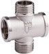Хрестовина латунна SD Forte 1/2"ВРх1/2"ЗРх1/2"ВРх1/2"ЗР нікельована SF35515