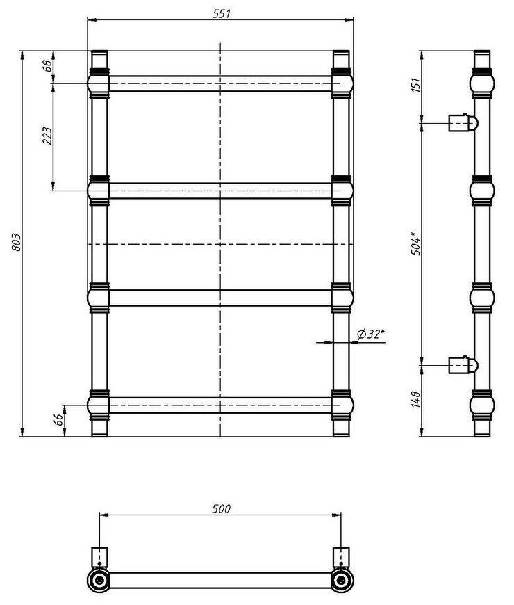 Рушникосушарка водяна NAVIN Ретро 500х800 бронза 00-540030-5080 - 00-540030-5080