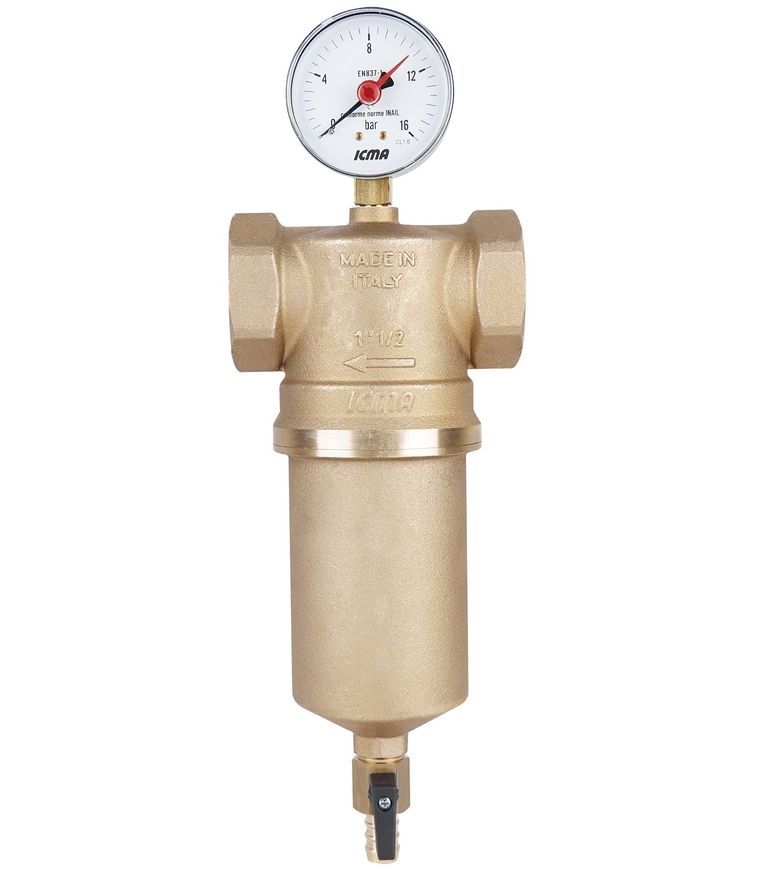 Фильтр самопромывной ICMA 1 1/2" №750 с манометром - 83750AH05