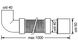 Труба гофрированная угловая McALPINE 40х40/50 мм до 1000 мм HC745