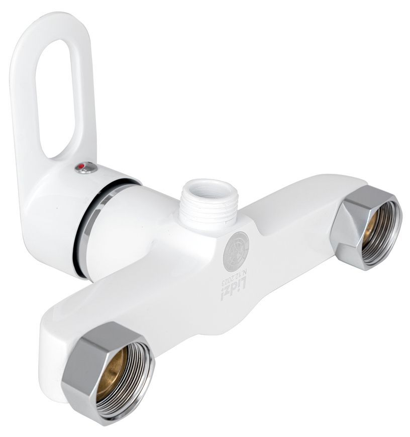 Змішувач для душу Lidz Latwa 010 з душовим гарнітуром LDLAT010WHI45426 білий/хром - LDLAT010WHI45426