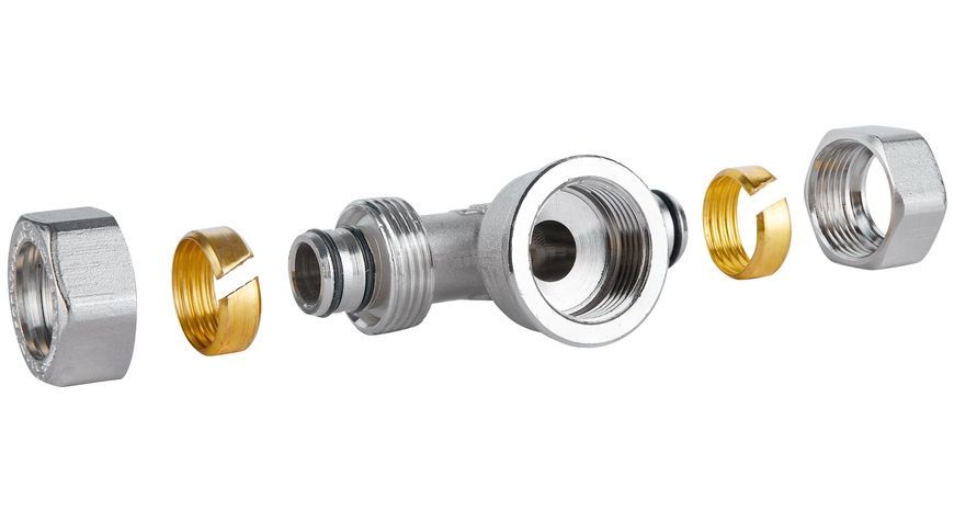 Трійник обтискний SD Plus 20х3/4"х20 ВР розбірний латунь SD159W202020