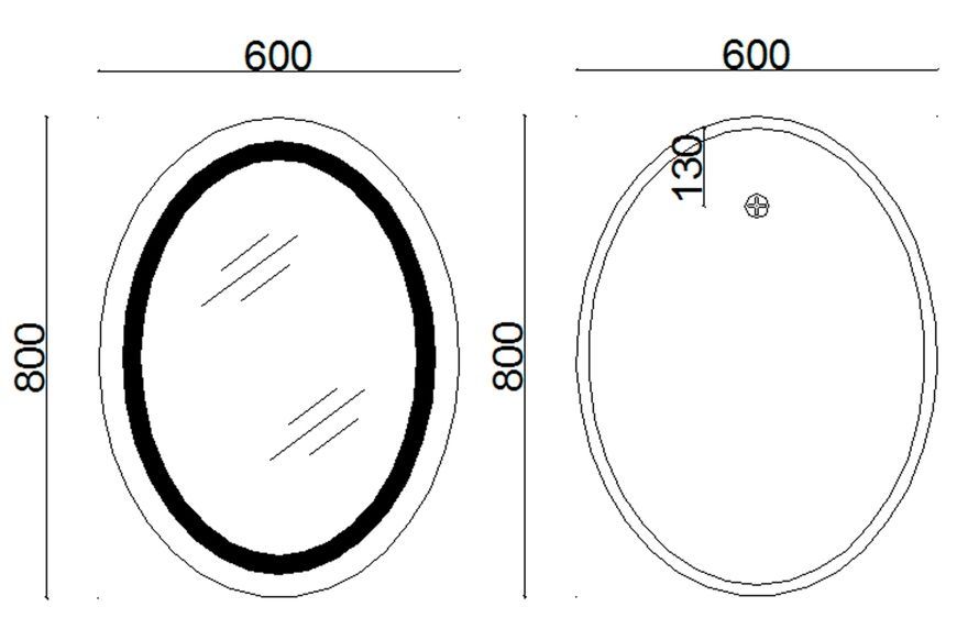 Дзеркало Lidz Vida 600х800 мм з LED-підсвічуванням Touch, з антизапотіванням, з димером, рег. яскравості LD78LF6080