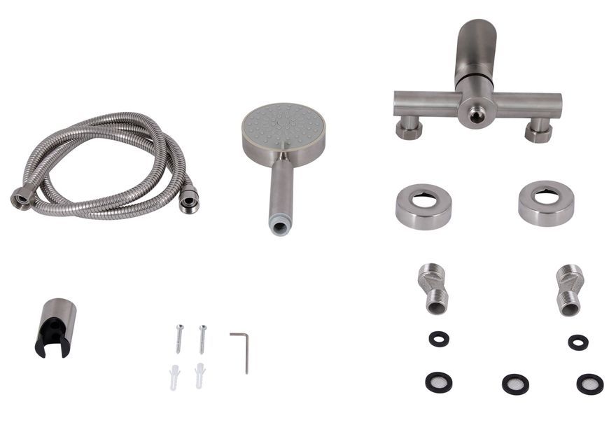 Смеситель для душа Lidz Luna 010 с душевым гарнитуром Nickel LDLUN010NKS46095 - LDLUN010NKS46095