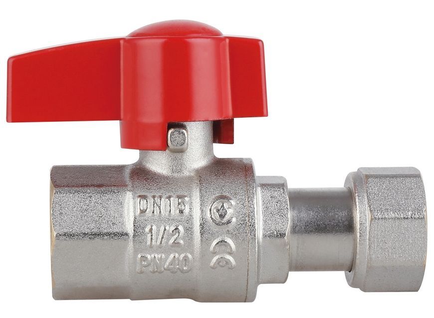 Кран шаровой прямой с накидной гайкой Thermo Alliance Standart 1/2" ВР латунь PN40 TAS260W15