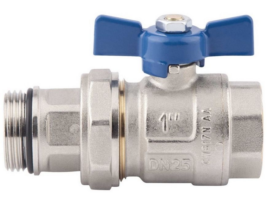 Кран шаровой с "американкой" ICMA Blue 1" с антипротечкой прямой №215 - 87215AF12