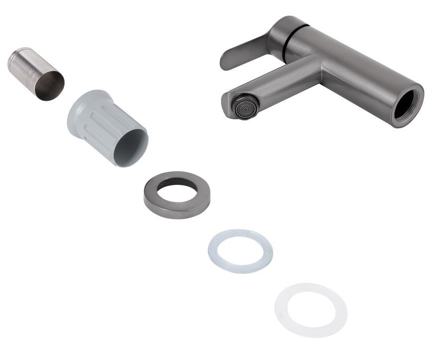 Смеситель для умывальника Brinex Pure 001F низкий Graphite BRIPUR001FGRP - BRIPUR001FGRP