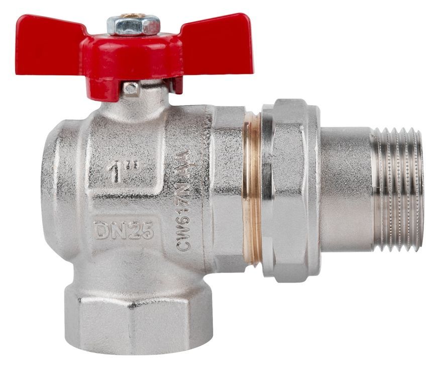 Кран шаровой с "американкой" Icma Far. Rossa 1" угловой №361 87361AF11 - 87361AF11