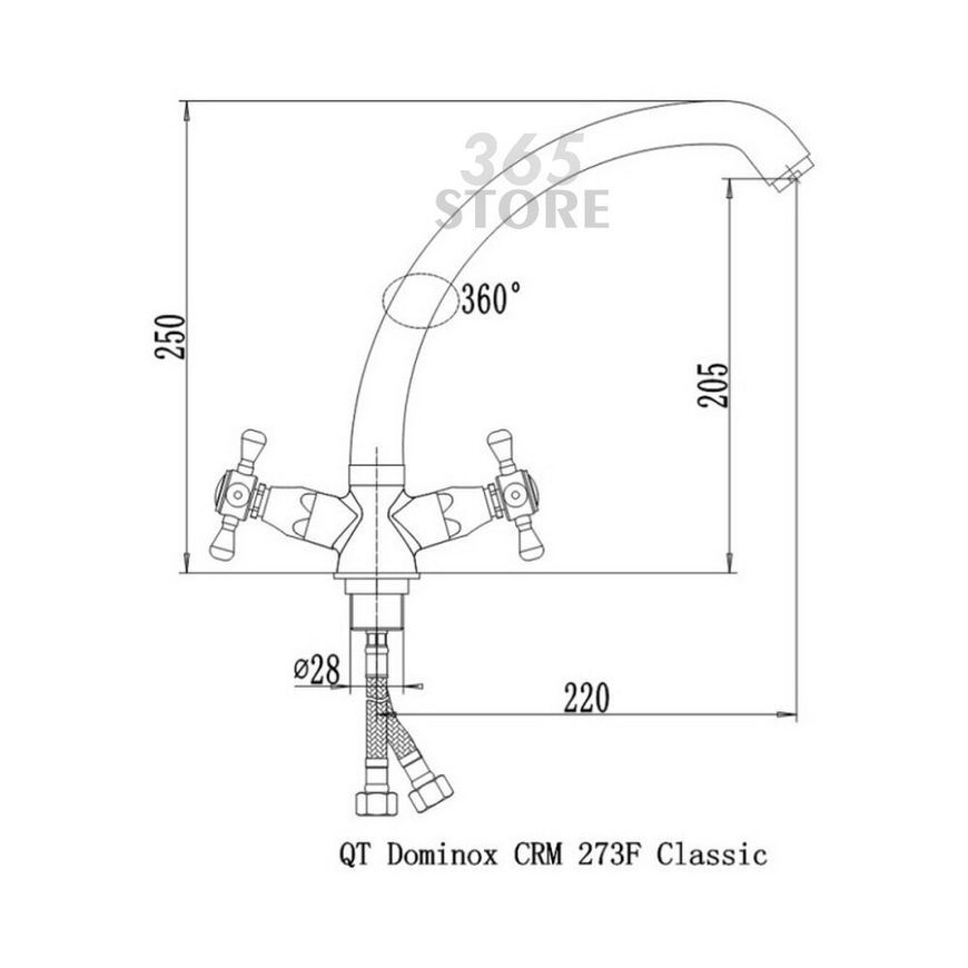 Смеситель для мойки Q-TAP Dominox CRM 273F - QTDOMCRM273F