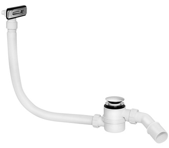 Сифон McALPINE "клик-клак" для ванны HC2600CLOV с прямоугольным переливом хромированный - HC2600CLOV