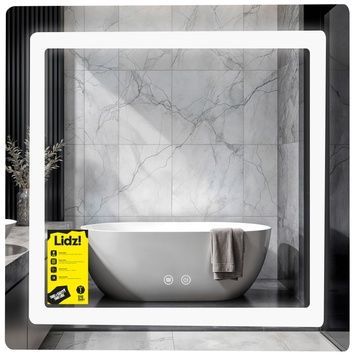 Дзеркало Lidz Kubis KU2 700х700 мм з LED-підсвічуванням Touch, з антизапотіванням, з димером, рег. яскравості LDKU70070049288