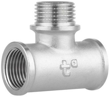 Тройник латунный Thermo Alliance Forte 1/2"ВРх1/2"НРх1/2"ВР равнопроходной никелированный SF36415