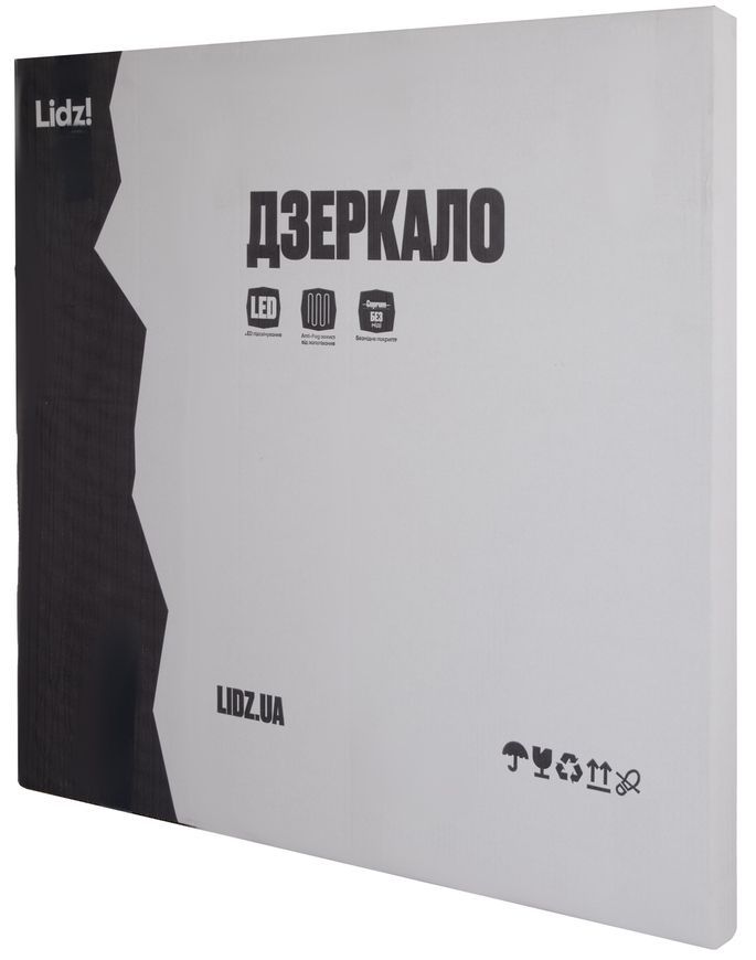 Дзеркало Lidz Kubis KU2 700х700 мм з LED-підсвічуванням Touch, з антизапотіванням, з димером, рег. яскравості LDKU70070049288