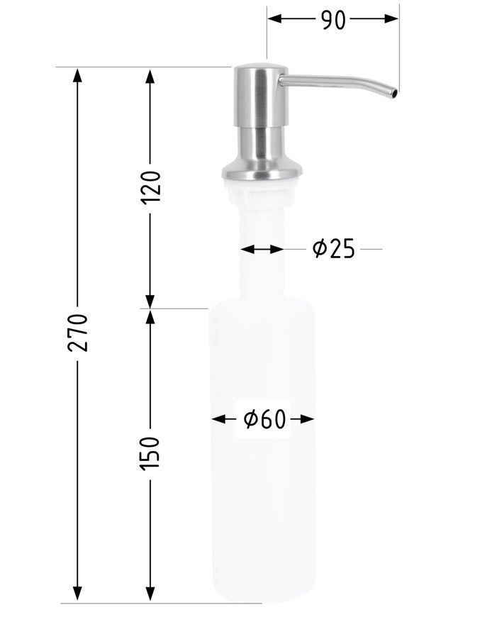 Дозатор для моющего средства Lidz Acsis LA29 Brushed Steel круглый LDACSLA29BRU49828