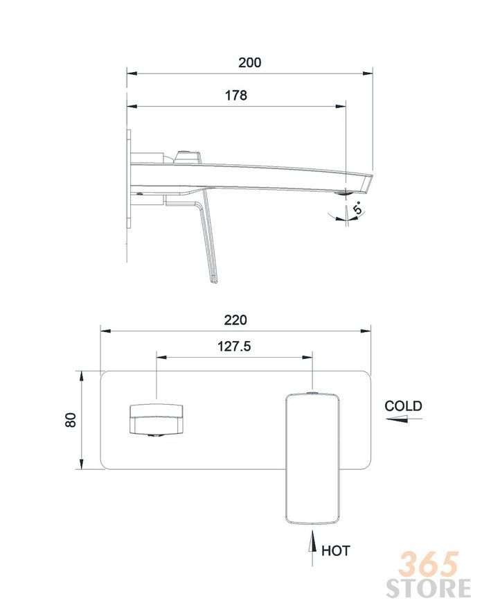 Смеситель для умывальника скрытого монтажа IMPRESE GRAFIKY ZMK061901030 хром, 35 мм - ZMK061901030