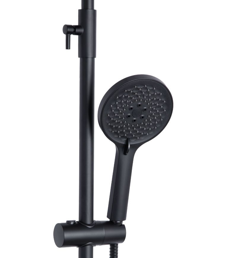 Душевая система Qtap Taurus с поворотным изливом Black Matt QTTAU111BLM45666 - QTTAU111BLM45666