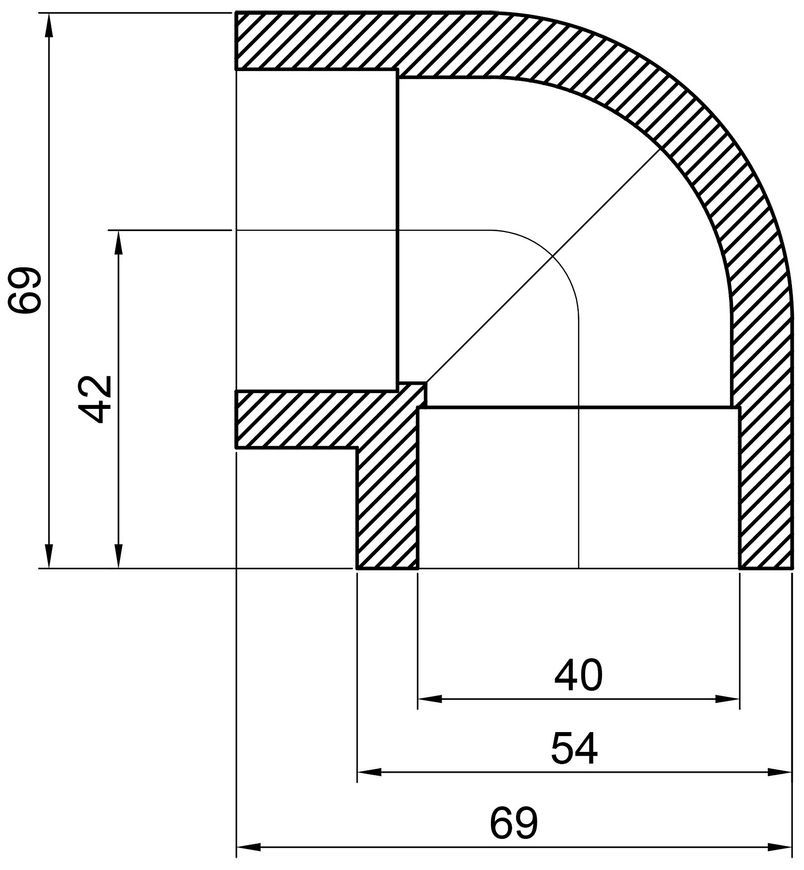 Кутик PPR ALFA PLAST 40, 90&deg; APEL9040XXX - APEL9040XXX