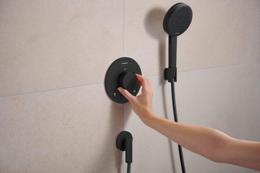 Шлангове під&rsquo;єднання HANSGROHE FixFit Fine S зі зворотним клапаном Matt Black 28882670 чорний матовий - 28882670
