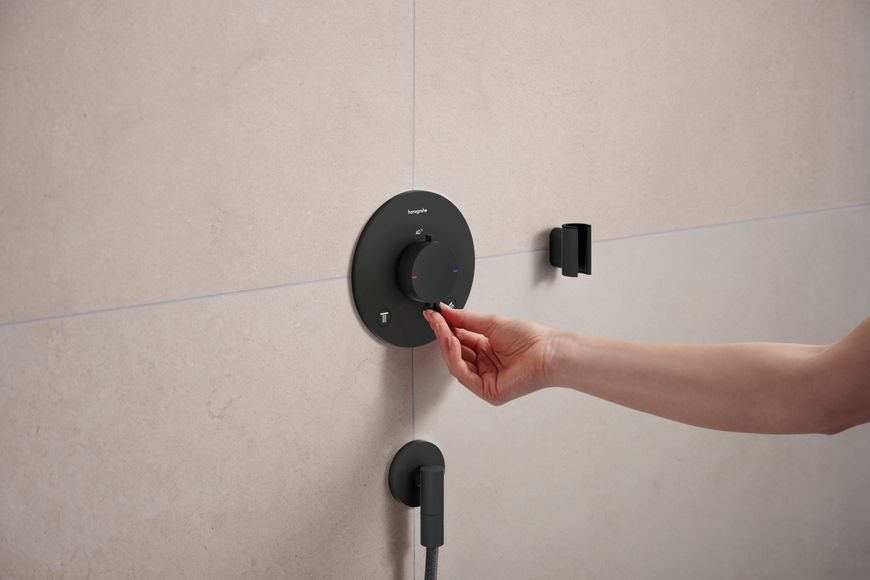 Шлангове під&rsquo;єднання HANSGROHE FixFit Fine S зі зворотним клапаном Matt Black 28882670 чорний матовий - 28882670
