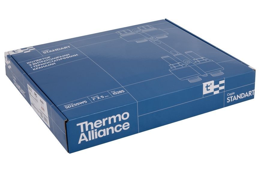 Колектор з витратомірами Thermo Alliance Standart 1" 5 виходів 3/4" + євроконуси 3/4''х16&times;2 SD235W548886 - SD235W548886
