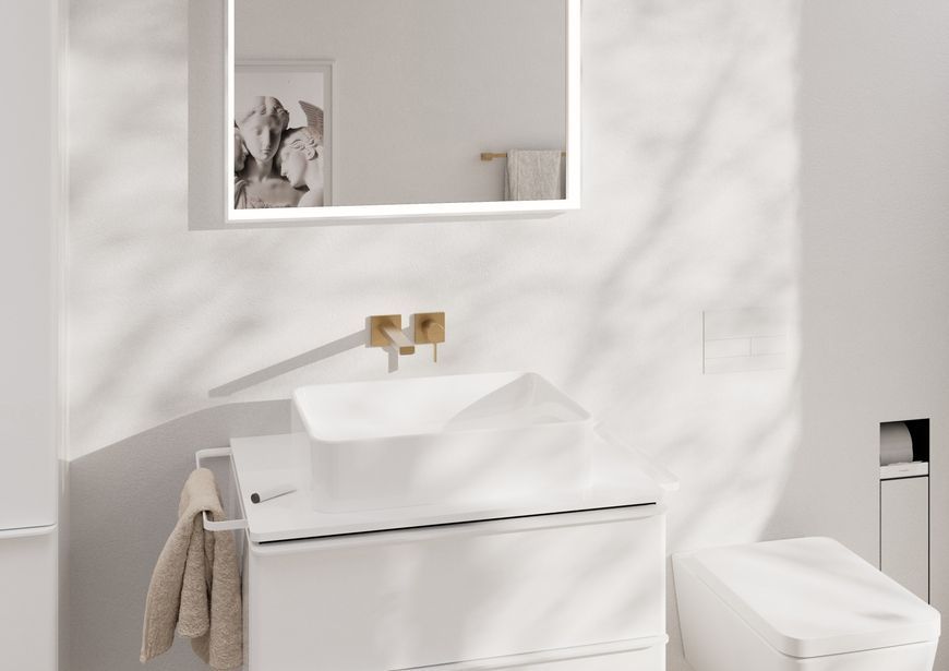 Смеситель для раковины скрытого монтажа HANSGROHE Tecturis E 22,5 см EcoSmart+ Brushed Bronze 73051140 бронза с д/к - 73051140
